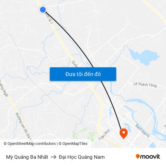 Mỳ Quảng Ba Nhất to Đại Học Quảng Nam map