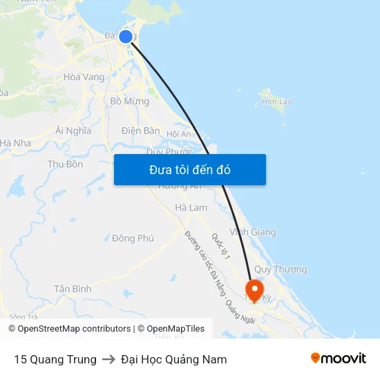 15 Quang Trung to Đại Học Quảng Nam map