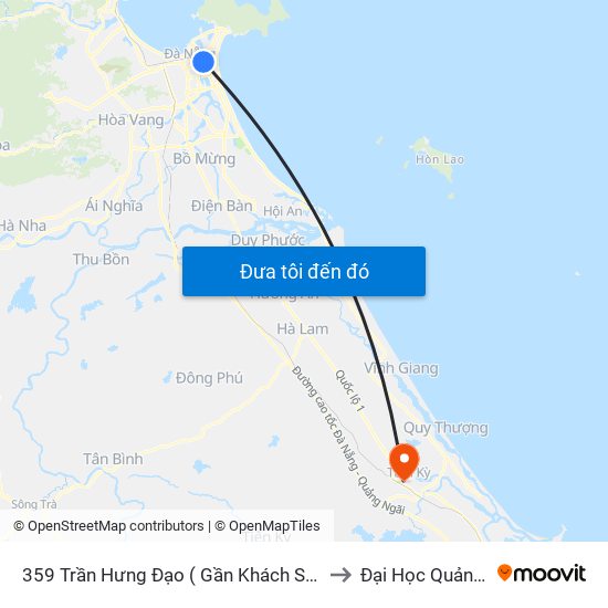 359  Trần Hưng Đạo ( Gần Khách Sạn Kay Hotel) to Đại Học Quảng Nam map