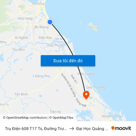Trụ Điện 608 T17 Ts, Đường Trường Sa to Đại Học Quảng Nam map