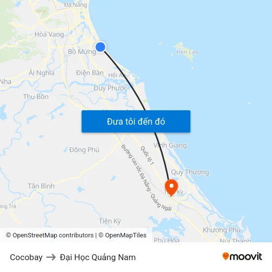 Cocobay to Đại Học Quảng Nam map