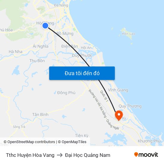 Tthc Huyện Hòa Vang to Đại Học Quảng Nam map