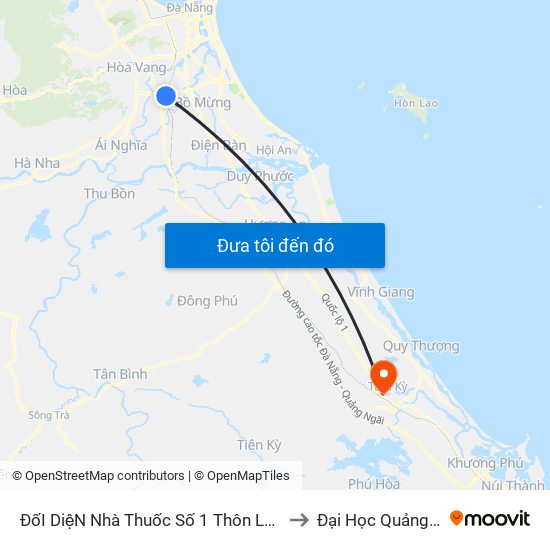 ĐốI DiệN Nhà Thuốc Số 1 Thôn Lệ Sơn Bắc to Đại Học Quảng Nam map