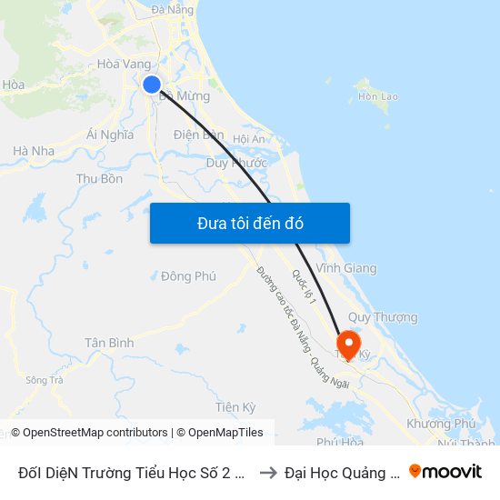 ĐốI DiệN Trường Tiểu Học Số 2 Hòa Tiến to Đại Học Quảng Nam map