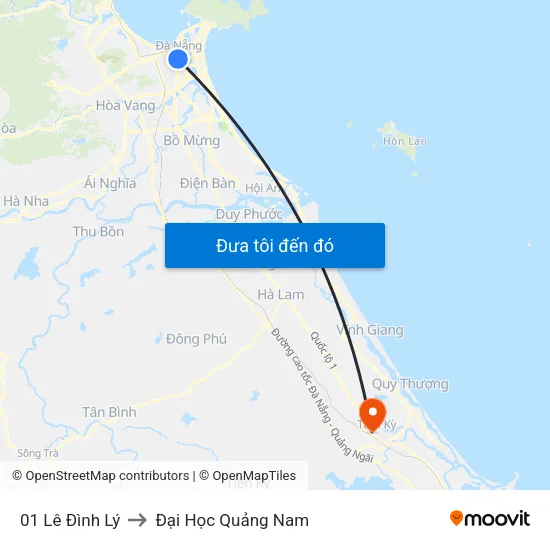 01 Lê Đình Lý to Đại Học Quảng Nam map