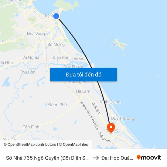 Số Nhà 735 Ngô Quyền (Đối Diện Sân Bóng Đá Kaka) to Đại Học Quảng Nam map