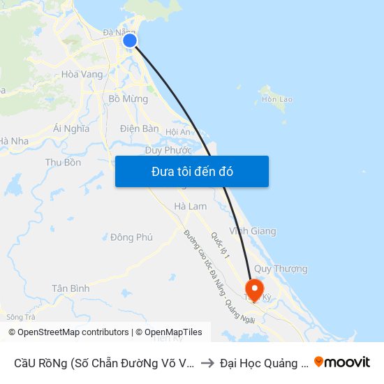 CầU RồNg (Số Chẵn ĐườNg Võ Văn KiệT) to Đại Học Quảng Nam map