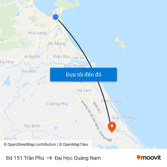 Đd 151 Trần Phú to Đại Học Quảng Nam map