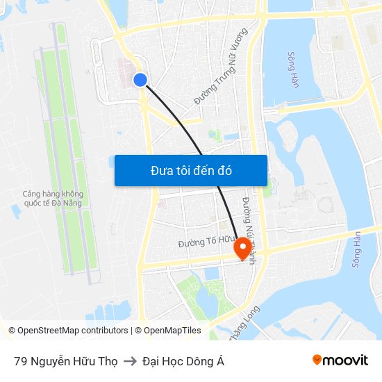 79 Nguyễn Hữu Thọ to Đại Học Dông Á map