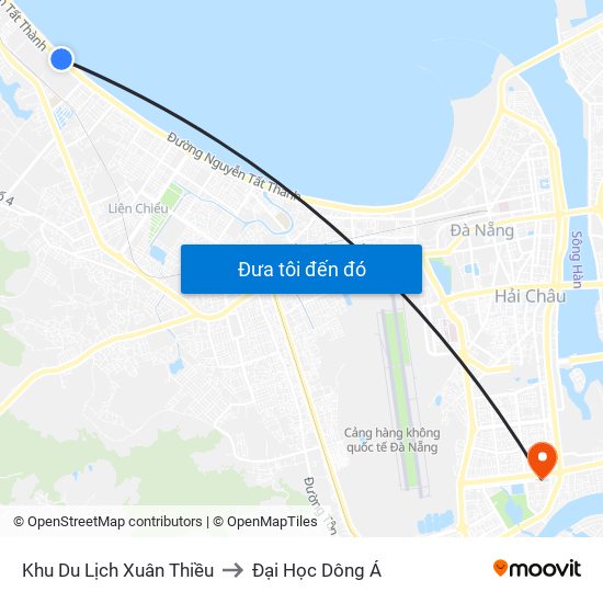 Khu Du Lịch Xuân Thiều to Đại Học Dông Á map