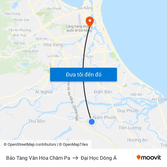 Bảo Tàng Văn Hóa Chăm Pa to Đại Học Dông Á map