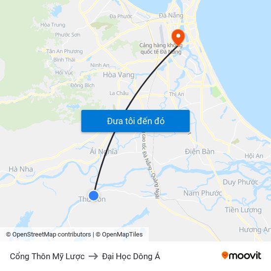 Cổng Thôn Mỹ Lược to Đại Học Dông Á map