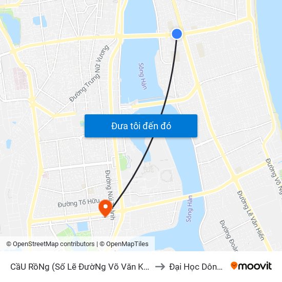 CầU RồNg (Số Lẽ ĐườNg Võ Văn KiệT) to Đại Học Dông Á map