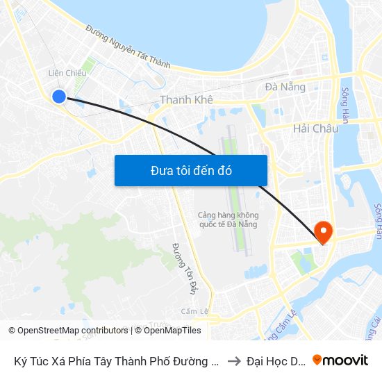 Ký Túc Xá Phía Tây Thành Phố Đường Nguyễn Sinh Sắc to Đại Học Dông Á map