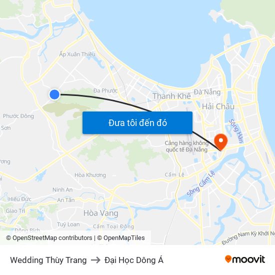 Wedding Thùy Trang to Đại Học Dông Á map