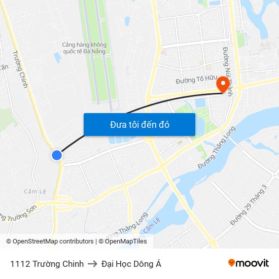 1112 Trường Chinh to Đại Học Dông Á map