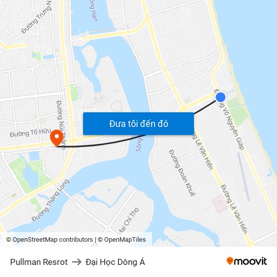 Pullman Resrot to Đại Học Dông Á map