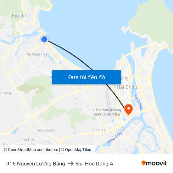 915 Nguyễn Lương Bằng to Đại Học Dông Á map