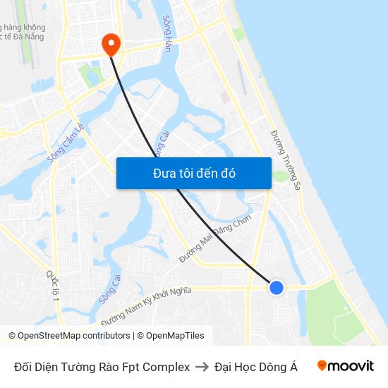 Đối Diện Tường Rào Fpt Complex to Đại Học Dông Á map