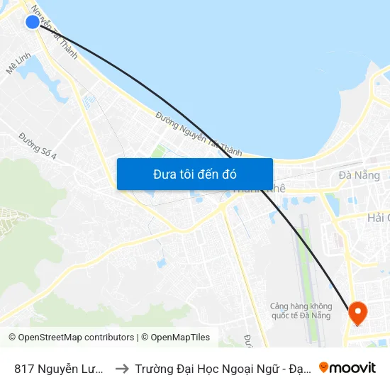 817  Nguyễn Lương Bằng to Trường Đại Học Ngoại Ngữ - Đại Học Đà Nẵng map