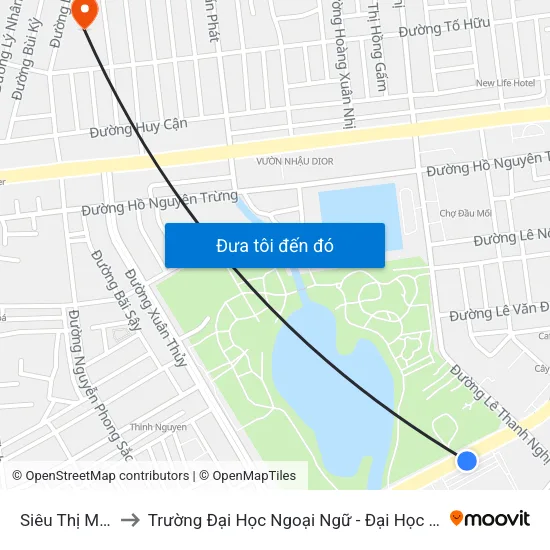 Siêu Thị Metro to Trường Đại Học Ngoại Ngữ - Đại Học Đà Nẵng map