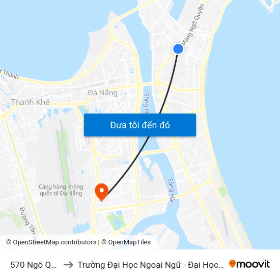 570 Ngô Quyền to Trường Đại Học Ngoại Ngữ - Đại Học Đà Nẵng map