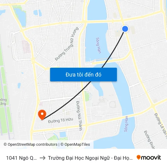 1041 Ngô Quyền to Trường Đại Học Ngoại Ngữ - Đại Học Đà Nẵng map