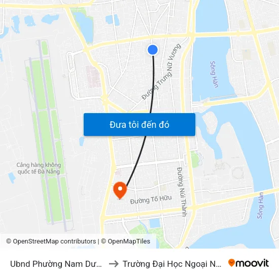 Ubnd Phường Nam Dương,199 Hoàng Diệu to Trường Đại Học Ngoại Ngữ - Đại Học Đà Nẵng map