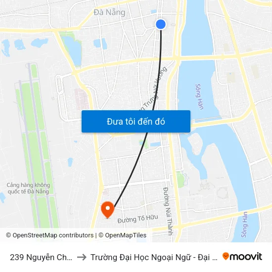 239 Nguyễn Chí Thanh to Trường Đại Học Ngoại Ngữ - Đại Học Đà Nẵng map