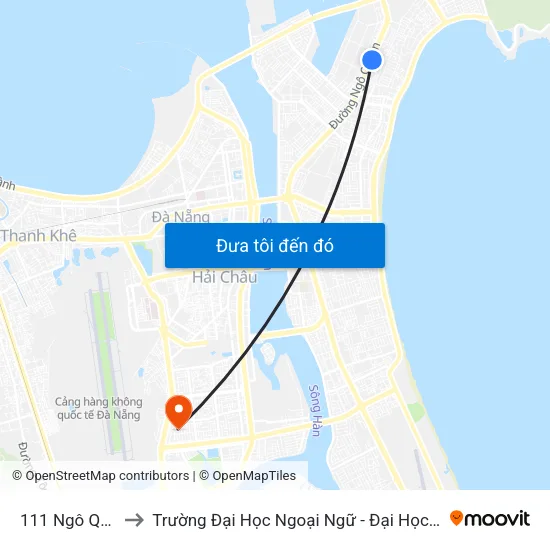 111 Ngô Quyền to Trường Đại Học Ngoại Ngữ - Đại Học Đà Nẵng map