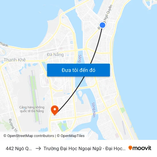 442 Ngô Quyền to Trường Đại Học Ngoại Ngữ - Đại Học Đà Nẵng map