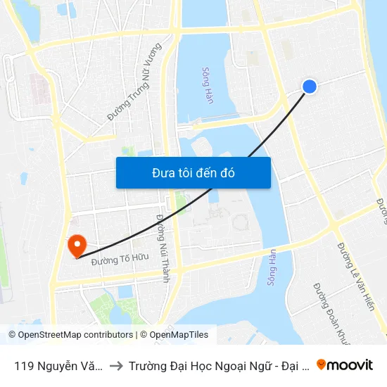 119 Nguyễn Văn Thoại to Trường Đại Học Ngoại Ngữ - Đại Học Đà Nẵng map