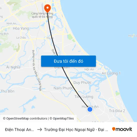 Điện Thoại Anh Quân to Trường Đại Học Ngoại Ngữ - Đại Học Đà Nẵng map