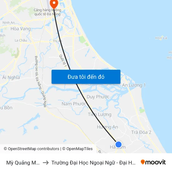 Mỳ Quảng Mỹ Thu to Trường Đại Học Ngoại Ngữ - Đại Học Đà Nẵng map