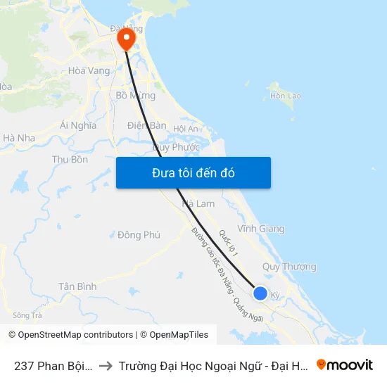 237 Phan Bội Châu to Trường Đại Học Ngoại Ngữ - Đại Học Đà Nẵng map