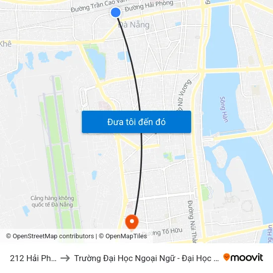212 Hải Phòng to Trường Đại Học Ngoại Ngữ - Đại Học Đà Nẵng map