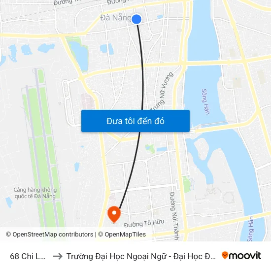 68 Chi Lăng to Trường Đại Học Ngoại Ngữ - Đại Học Đà Nẵng map