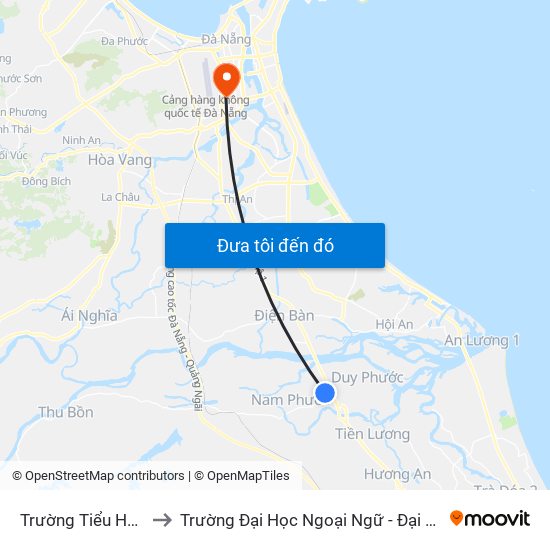 Trường Tiểu Học Số 3 to Trường Đại Học Ngoại Ngữ - Đại Học Đà Nẵng map