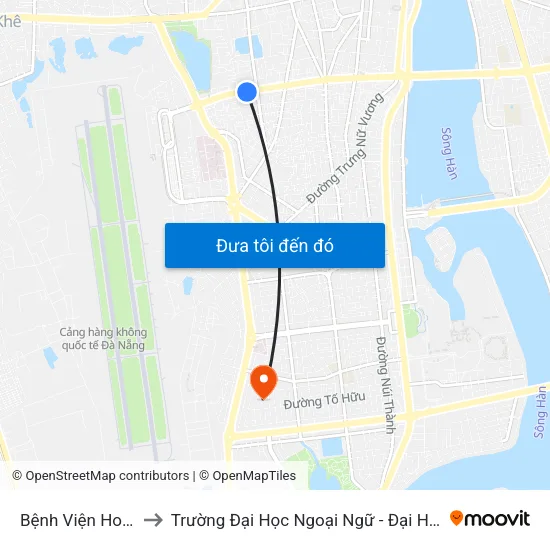 Bệnh Viện Hoàn Mỹ to Trường Đại Học Ngoại Ngữ - Đại Học Đà Nẵng map