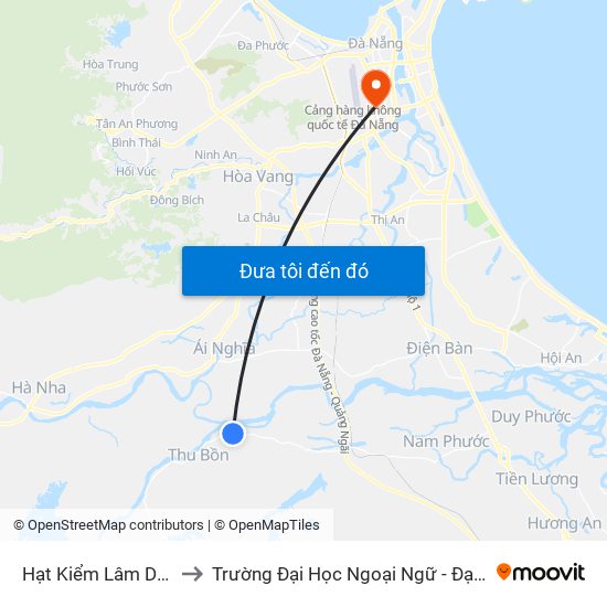 Hạt Kiểm Lâm Duy Xuyên to Trường Đại Học Ngoại Ngữ - Đại Học Đà Nẵng map