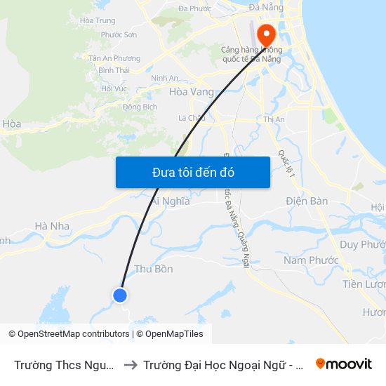 Trường Thcs Nguyễn Khuyến to Trường Đại Học Ngoại Ngữ - Đại Học Đà Nẵng map