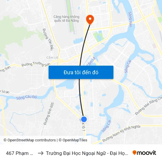 467 Phạm Hùng to Trường Đại Học Ngoại Ngữ - Đại Học Đà Nẵng map
