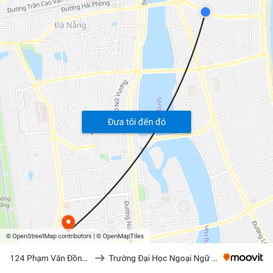 124 Phạm Văn Đồng ( Vian Hotel) to Trường Đại Học Ngoại Ngữ - Đại Học Đà Nẵng map