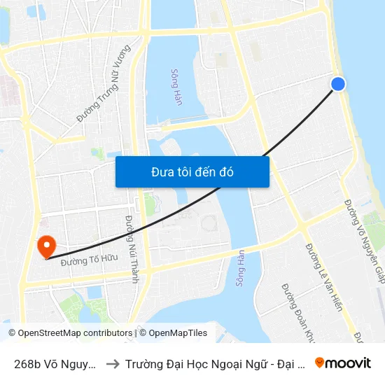 268b Võ Nguyên Giáp to Trường Đại Học Ngoại Ngữ - Đại Học Đà Nẵng map