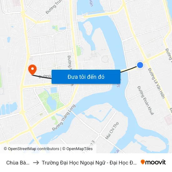 Chùa Bà Đa to Trường Đại Học Ngoại Ngữ - Đại Học Đà Nẵng map