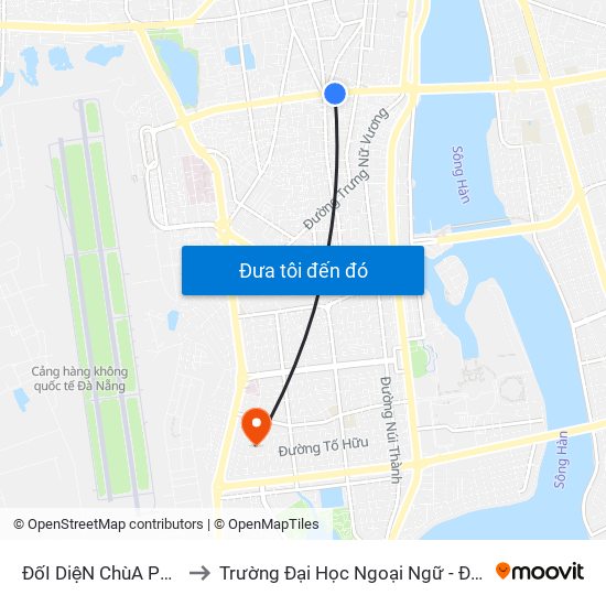 ĐốI DiệN ChùA PhướC Ninh to Trường Đại Học Ngoại Ngữ - Đại Học Đà Nẵng map