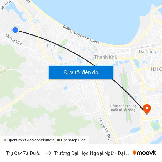 Trụ Cs47a Đường Số 3 to Trường Đại Học Ngoại Ngữ - Đại Học Đà Nẵng map