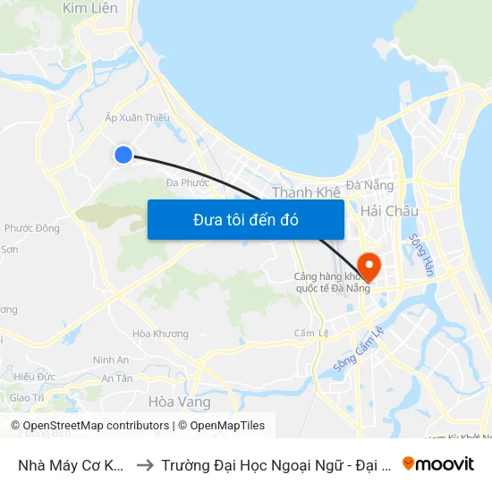 Nhà Máy Cơ Khí Ecico to Trường Đại Học Ngoại Ngữ - Đại Học Đà Nẵng map