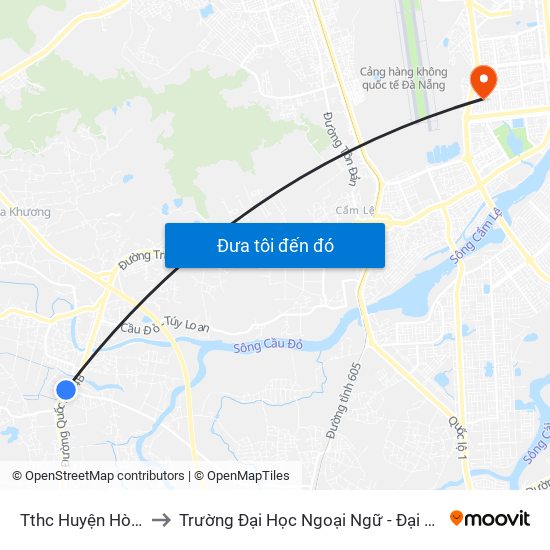 Tthc Huyện Hòa Vang to Trường Đại Học Ngoại Ngữ - Đại Học Đà Nẵng map