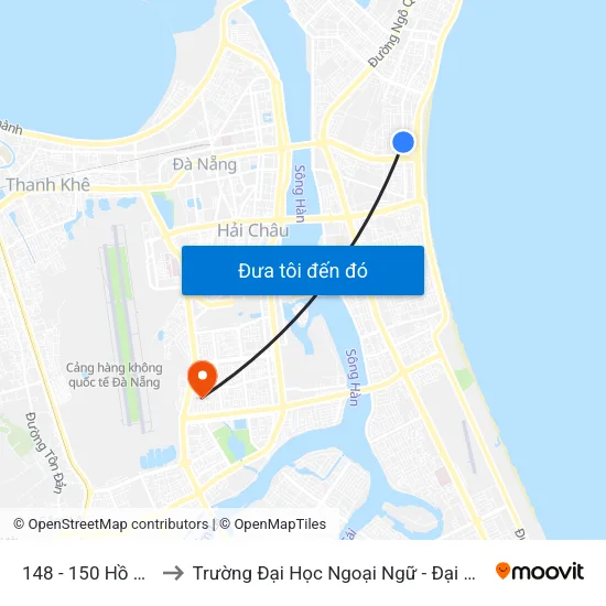 148 - 150 Hồ Nghinh to Trường Đại Học Ngoại Ngữ - Đại Học Đà Nẵng map